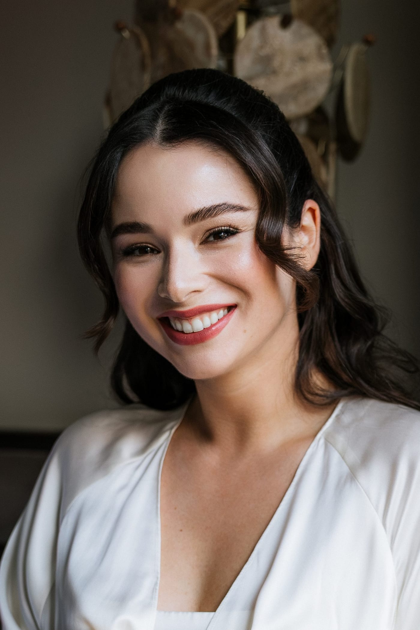 Bridal makeup by Valeria — a London bride with soft, radiant, natural-looking makeup